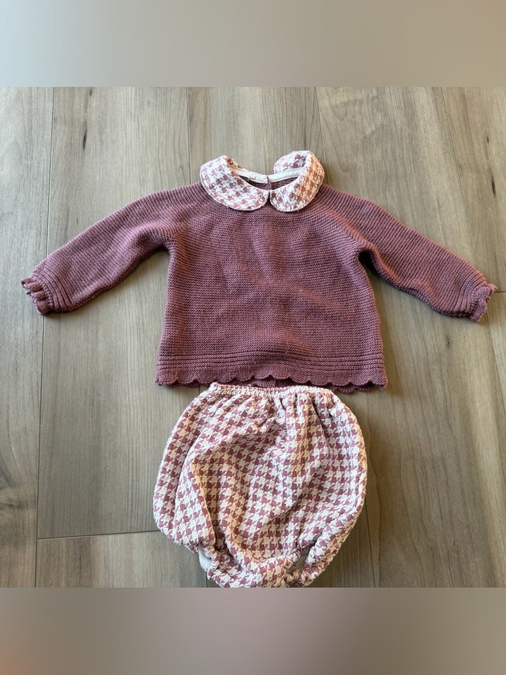 Girls' Knit Top and Houndstooth Bloomer Set
